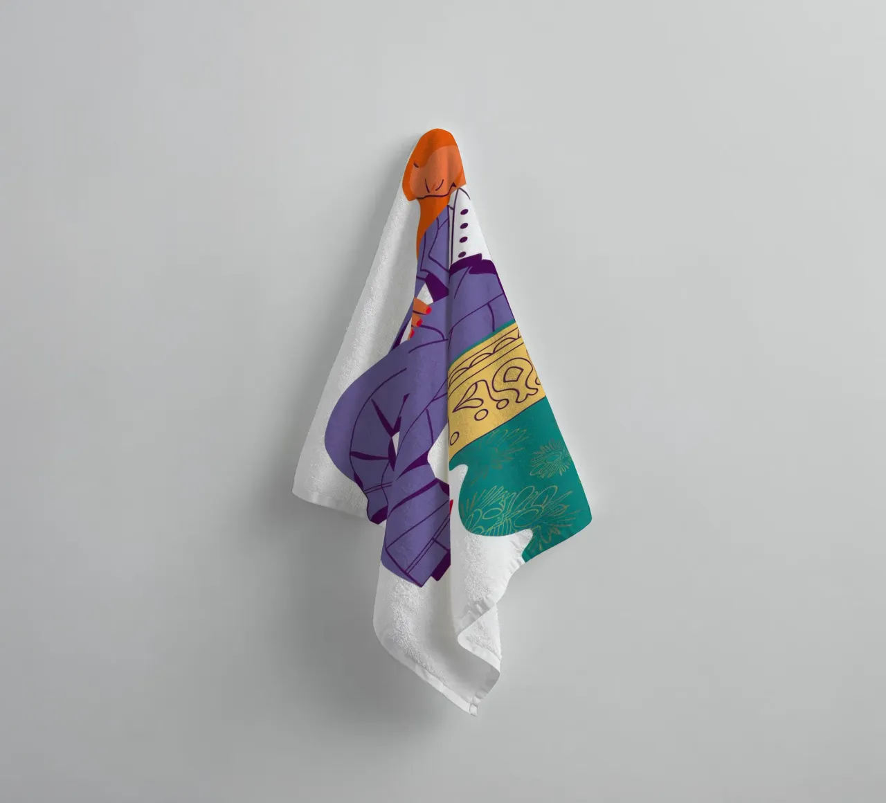 Reclining on a Vase towel by Veil Maya