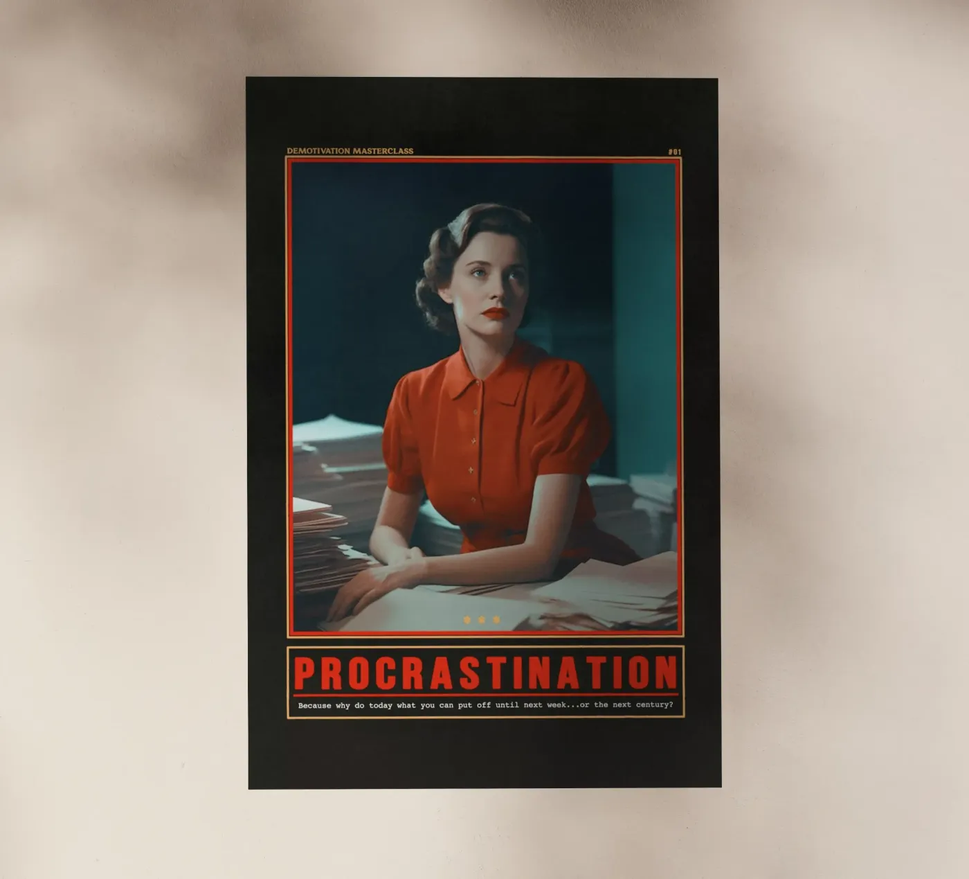 Procrastination backlit folie van Jonas Loose