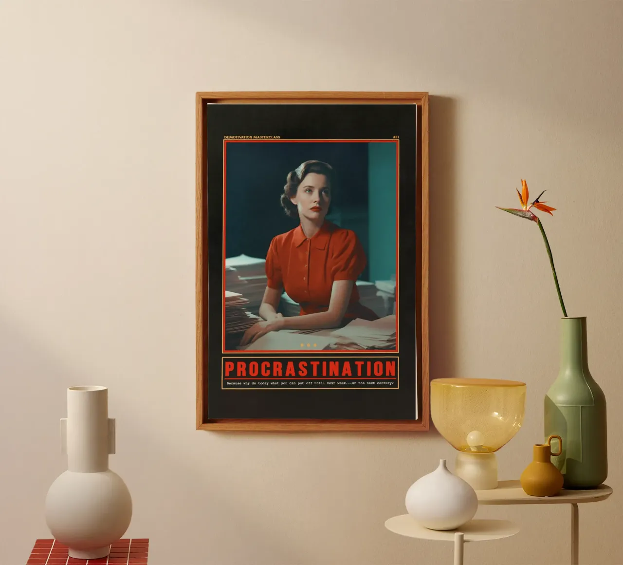 Procrastination canvas with Floater frame by Jonas Loose