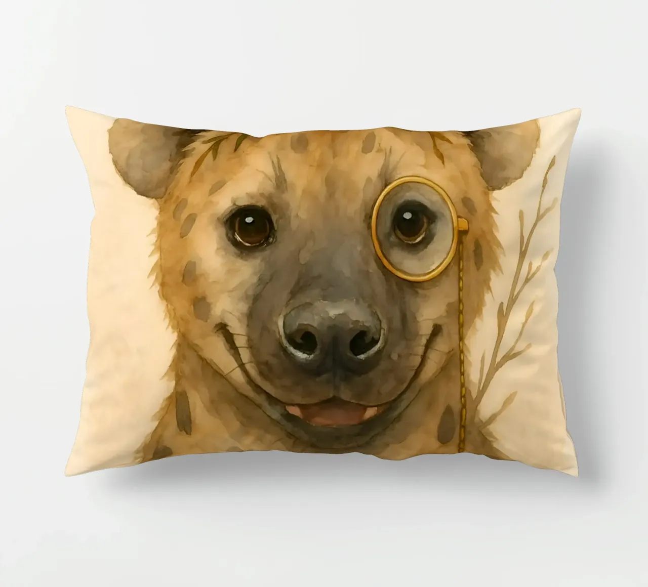 Dapper Hyena: Il fiore del monocolo cuscino da Graceful Desine