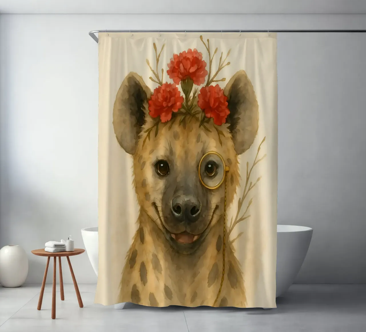 Dapper Hyena: Il fiore del monocolo tenda da doccia da Graceful Desine