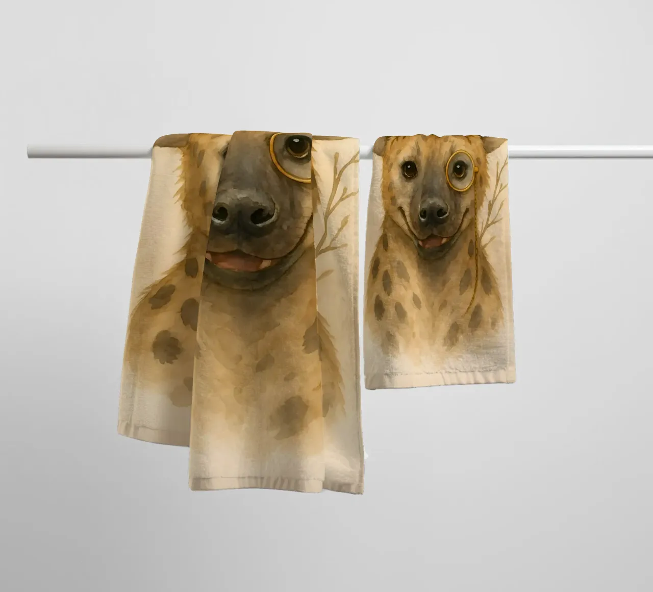 Dapper Hyena: Il fiore del monocolo asciugamano da bagno da Graceful Desine