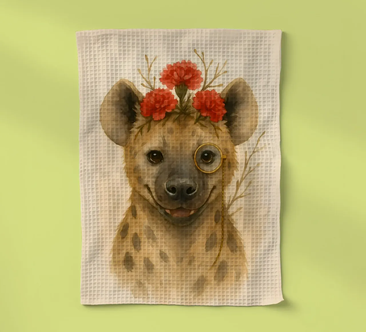 Dapper Hyena: Il fiore del monocolo canovaccio da cucina da Graceful Desine