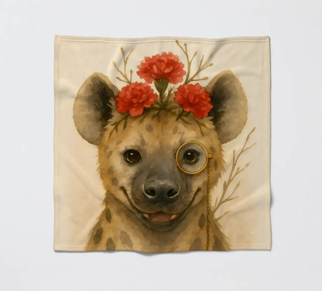 Dapper Hyena: Il fiore del monocolo coperta in pile da Graceful Desine