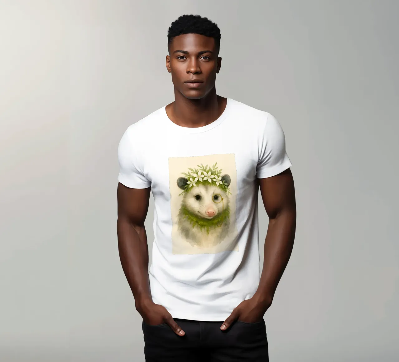 Il professor Possum in fiore t-shirt da Graceful Desine