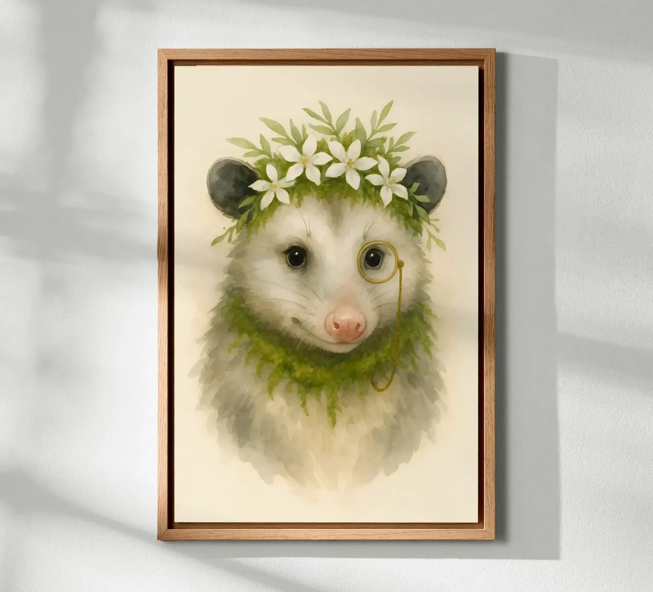 Il professor Possum in fiore tela con Cornice a cassetta da Graceful Desine