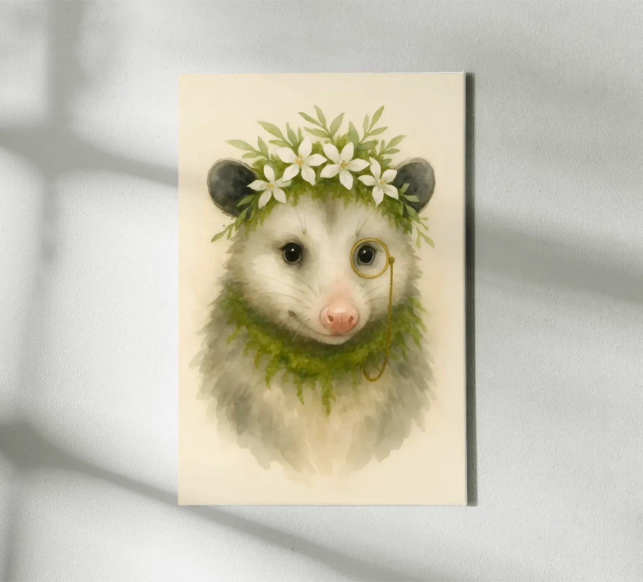 Il professor Possum in fiore tela con Cornice a cassetta da Graceful Desine