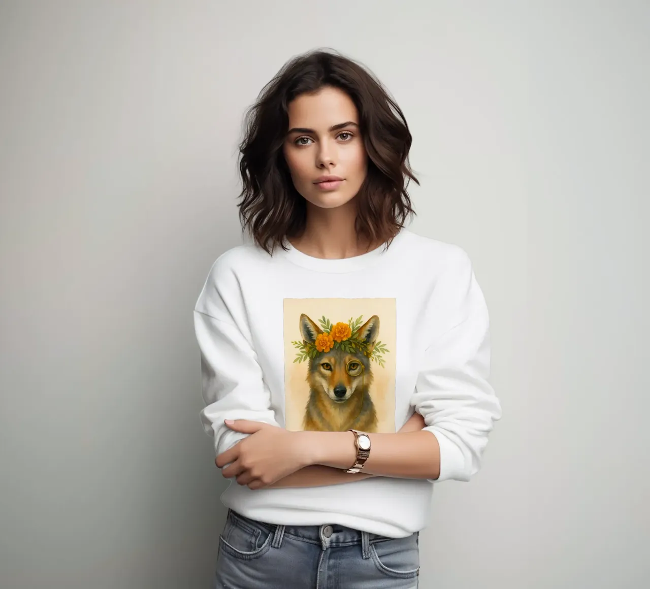 Il Regal Coyote: Bloom & Brass felpa da Graceful Desine