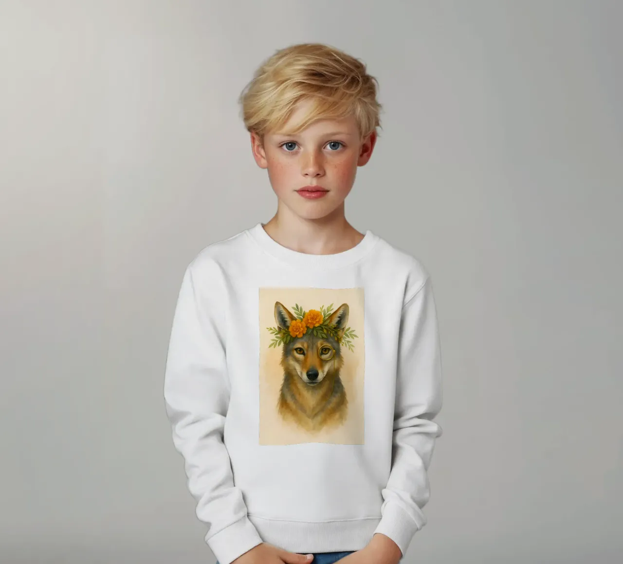 Il Regal Coyote: Bloom & Brass felpa bambino da Graceful Desine