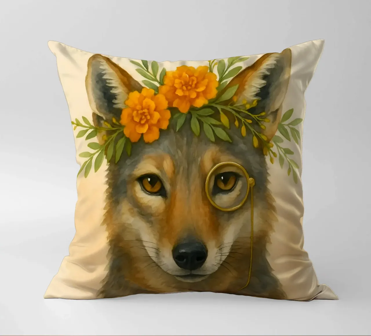 Il Regal Coyote: Bloom & Brass cuscino da Graceful Desine