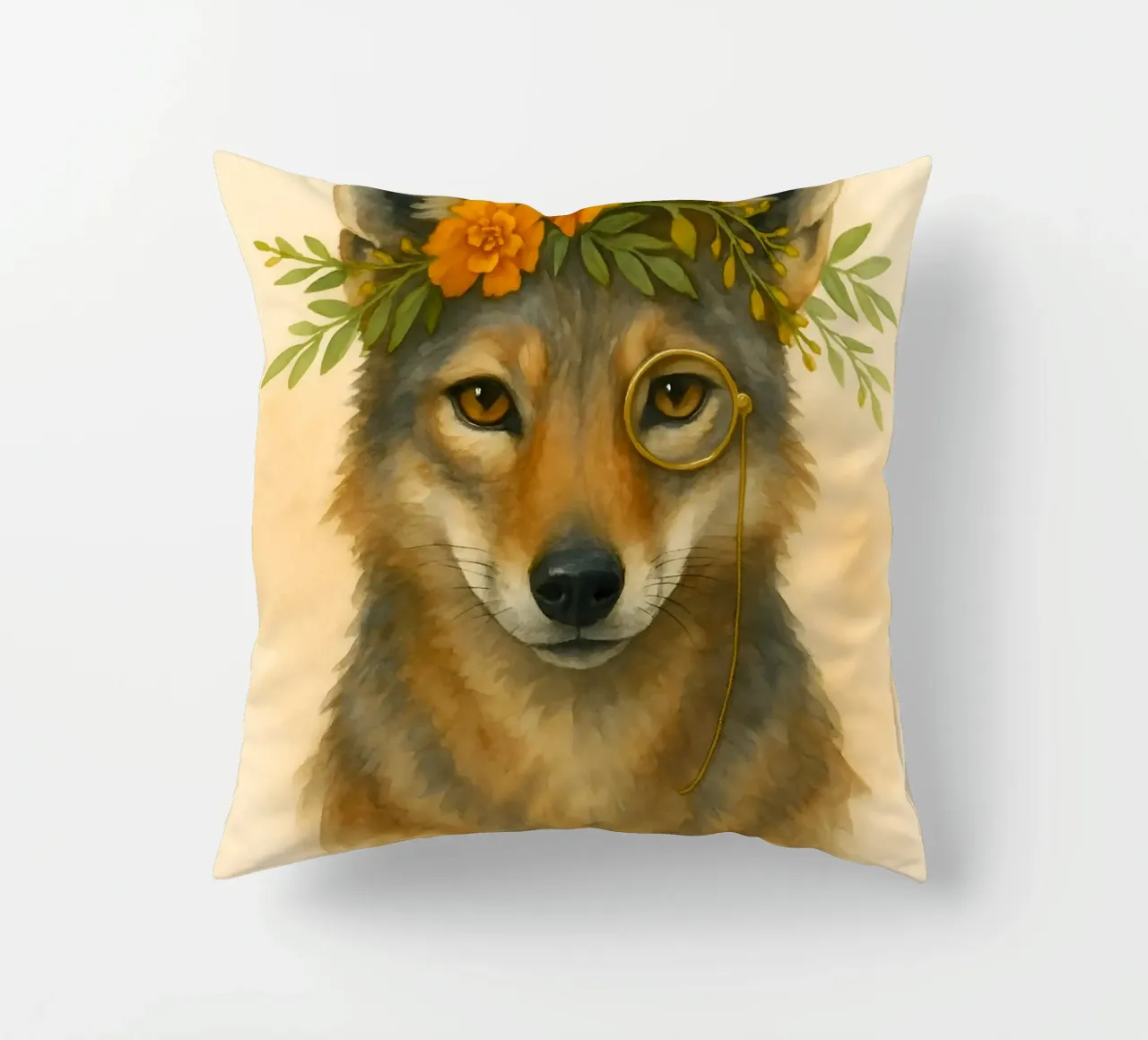 Il Regal Coyote: Bloom & Brass cuscino da Graceful Desine