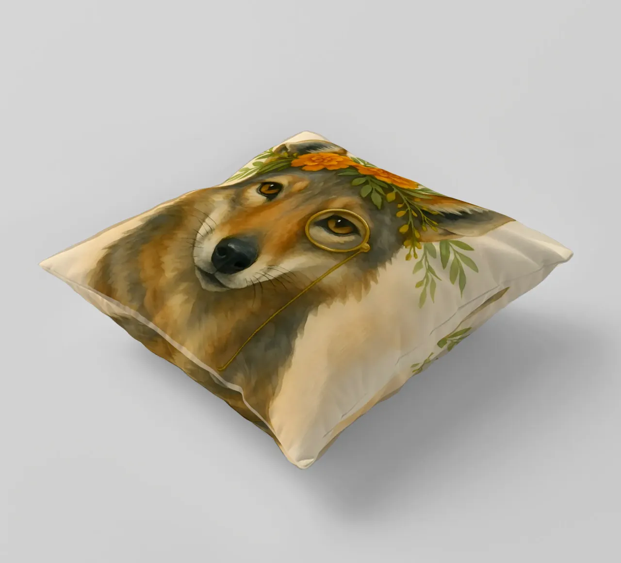 Il Regal Coyote: Bloom & Brass cuscino da Graceful Desine