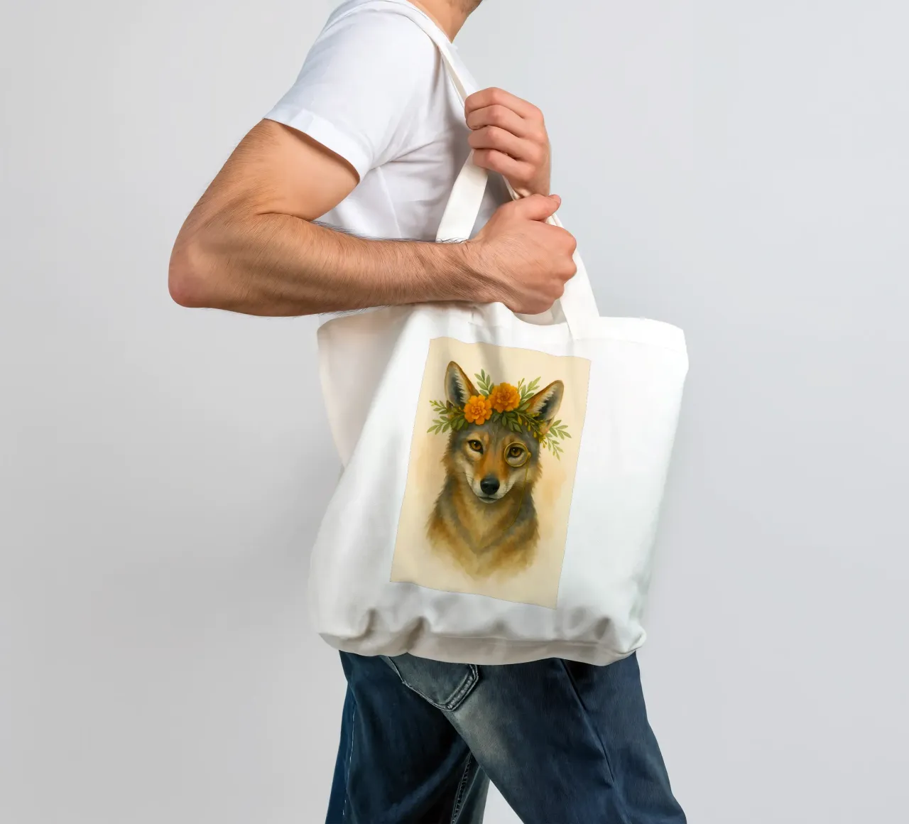 Il Regal Coyote: Bloom & Brass borsa in juta da Graceful Desine