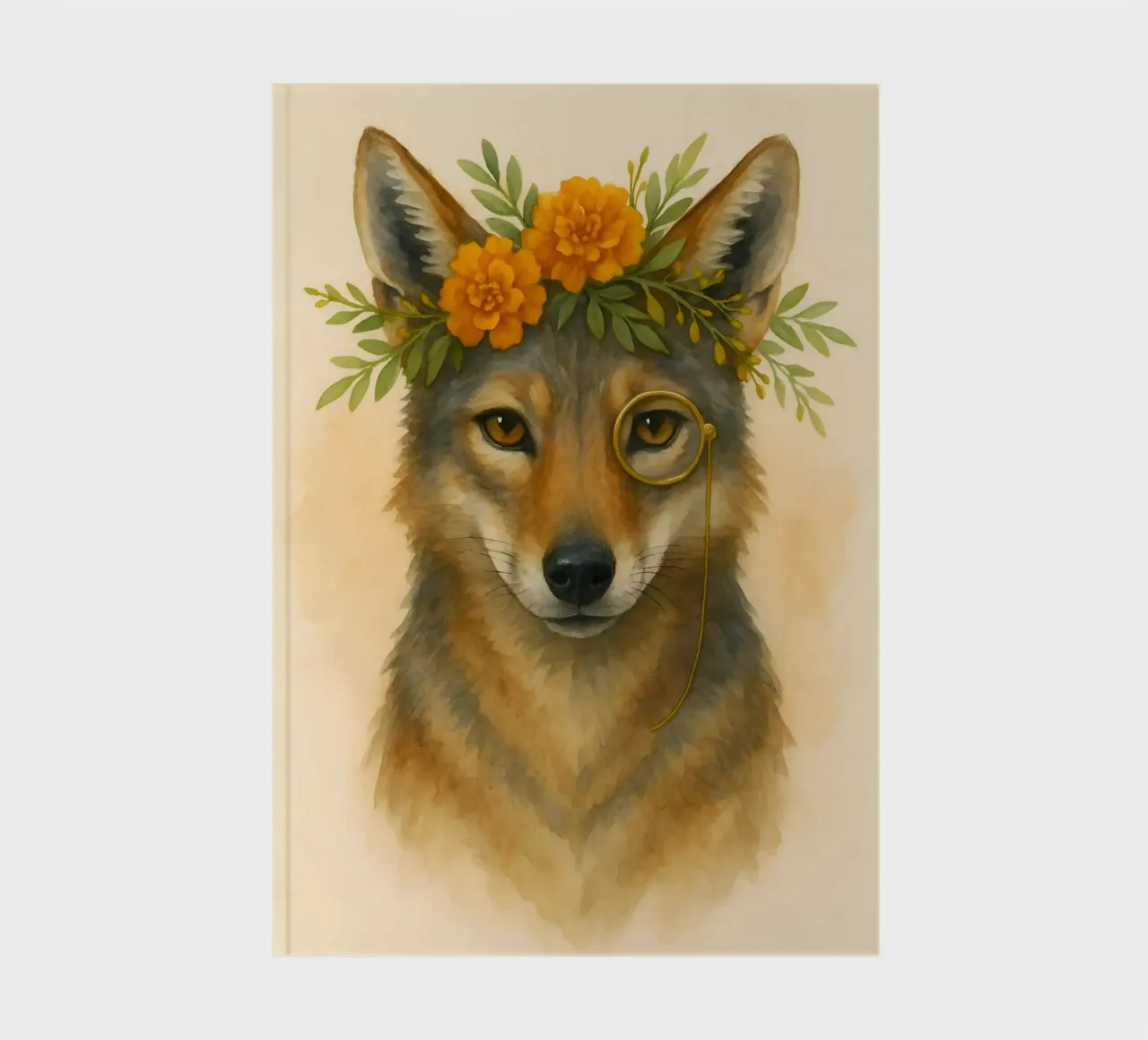 The Regal Coyote: Bloom & Brass notebook by Graceful Desine