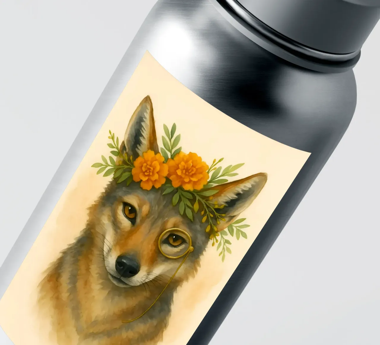 Le Coyote royal : Bloom & Brass autocollant de Graceful Desine