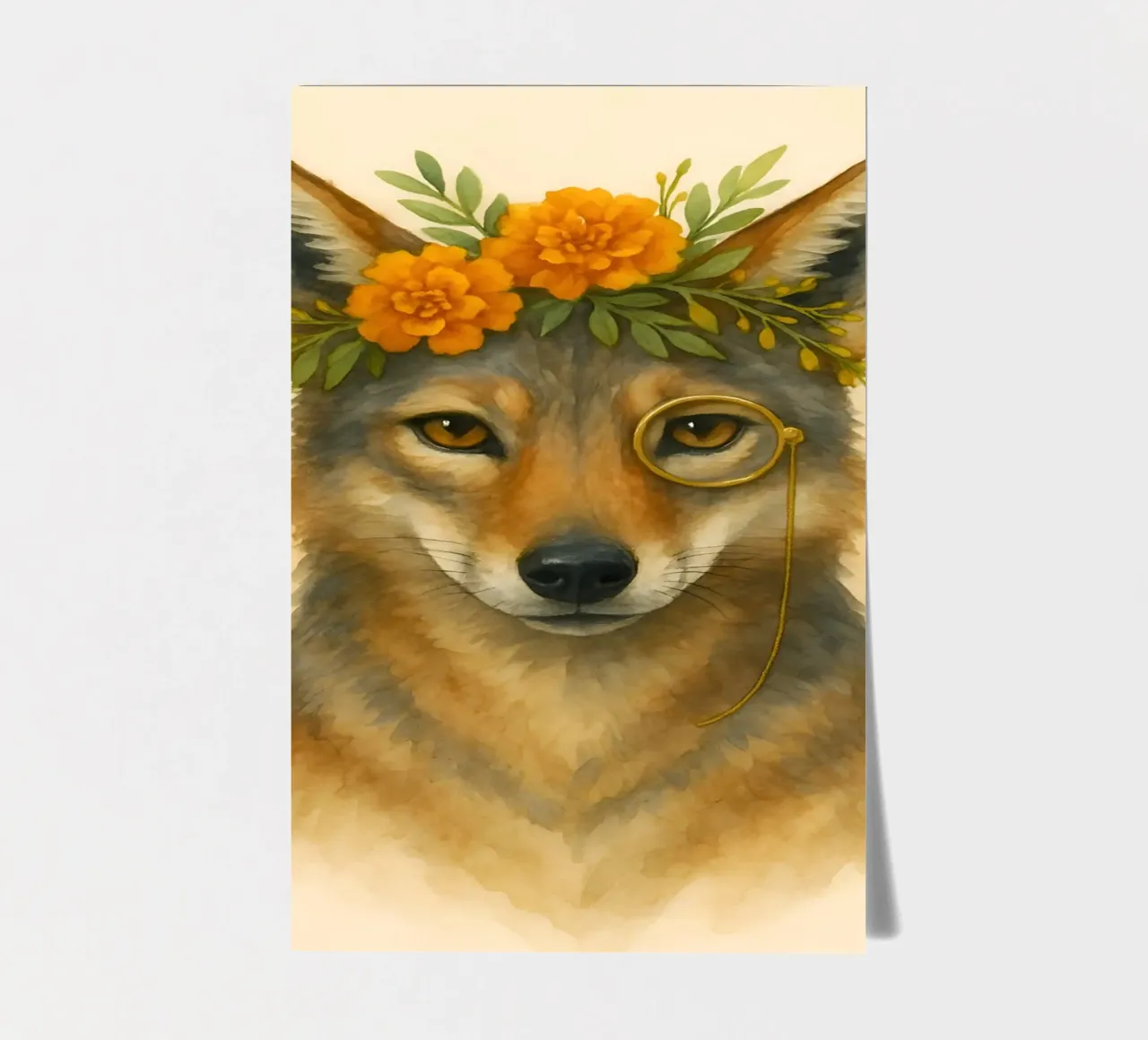 The Regal Coyote: Bloom & Brass sticker sheet by Graceful Desine