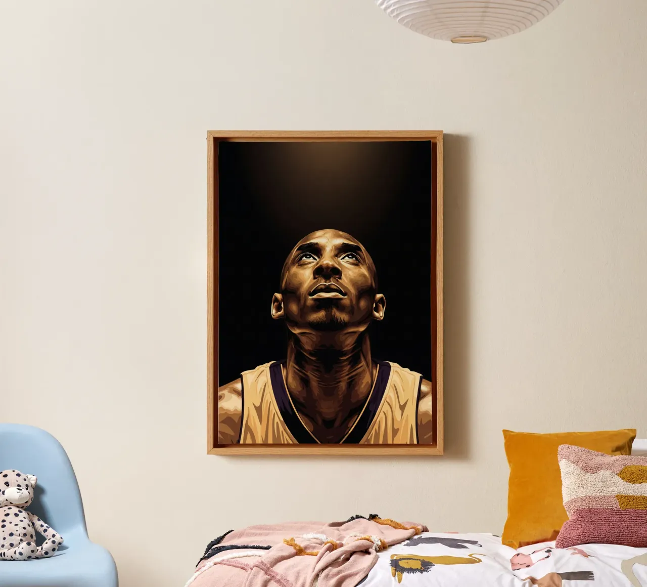 Kobe Bryant portrait (14) tela con Cornice a cassetta da Lembayung art