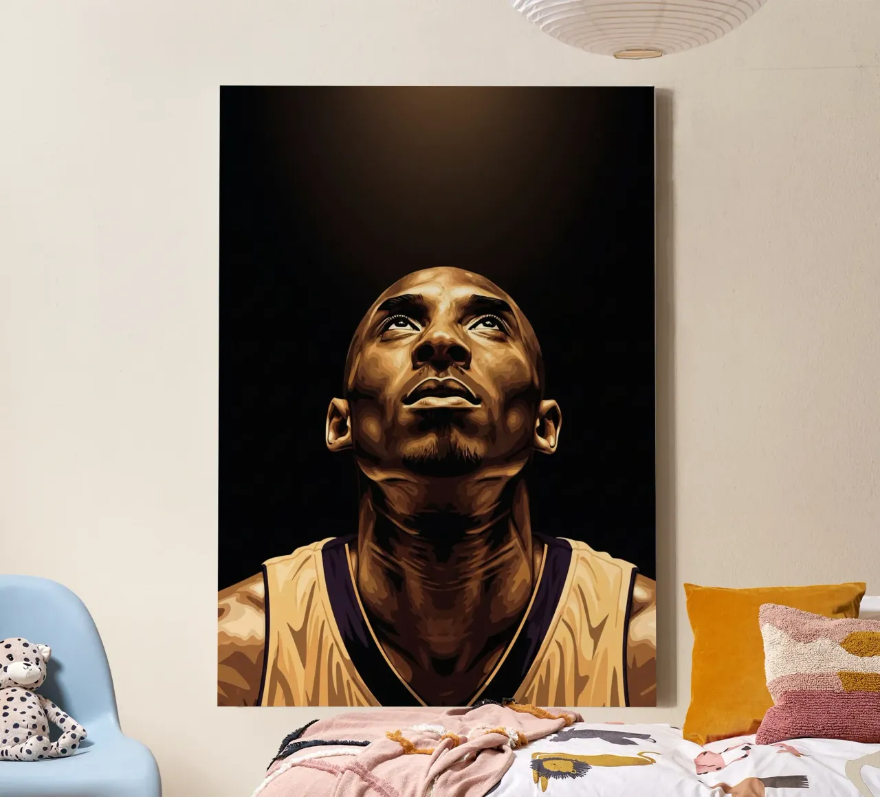 Kobe Bryant portrait (14) tela con Cornice a cassetta da Lembayung art