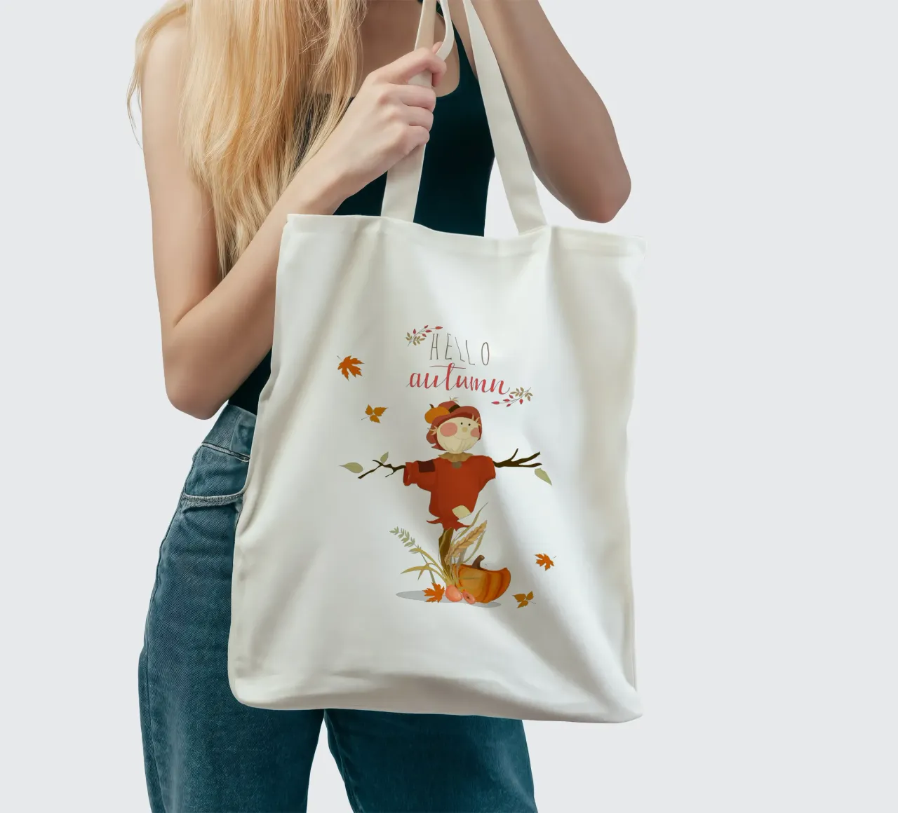 Espantapájaros Hojas Calabaza tote bag de Cute