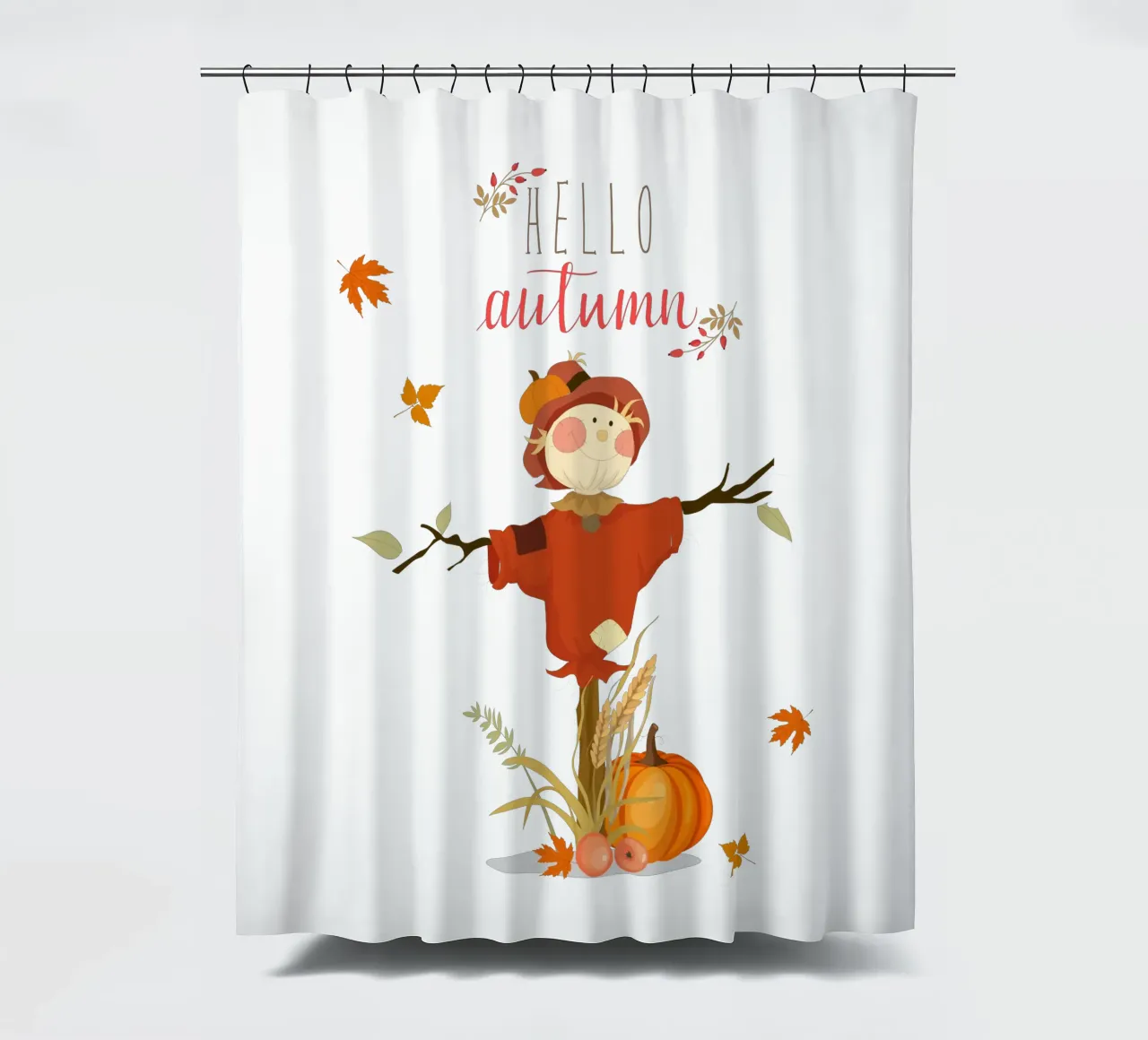Spaventapasseri foglie di zucca tenda da doccia da Cute