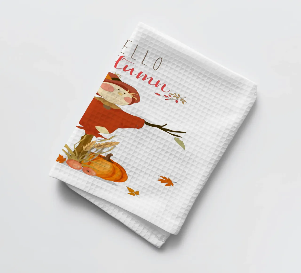 Spaventapasseri foglie di zucca canovaccio da cucina da Cute