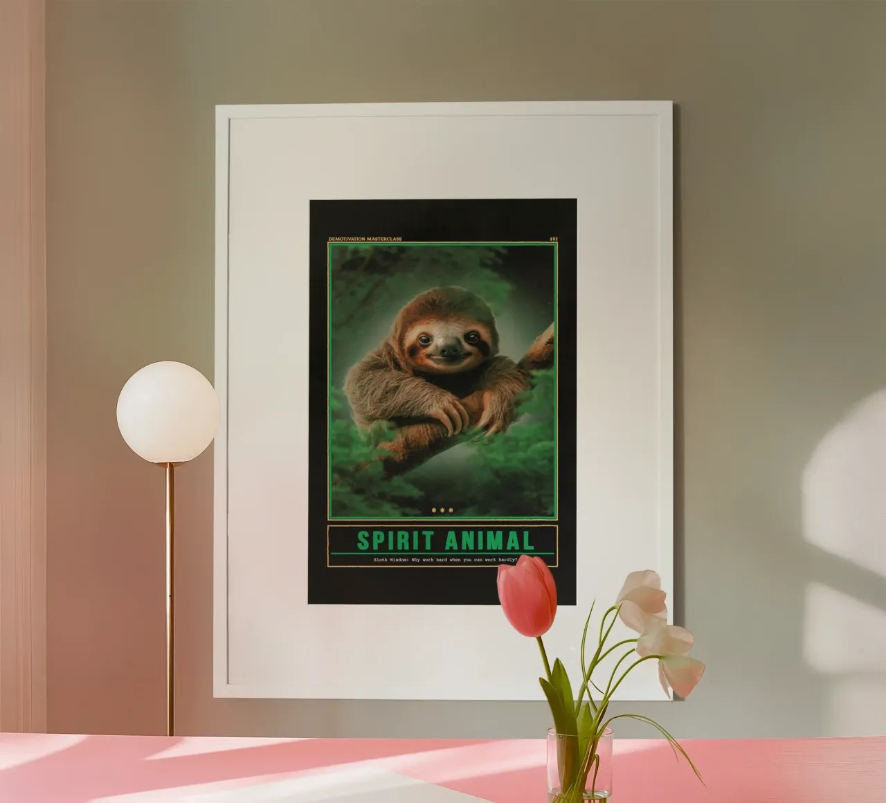 Geistiges Tier Poster mit Holzrahmen von Jonas Loose