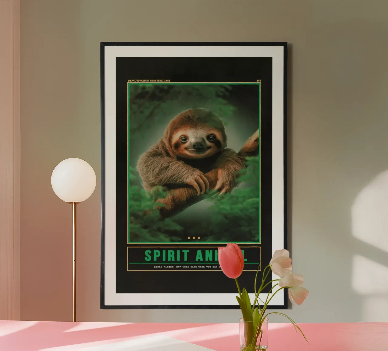 Geistiges Tier Poster mit Holzrahmen von Jonas Loose
