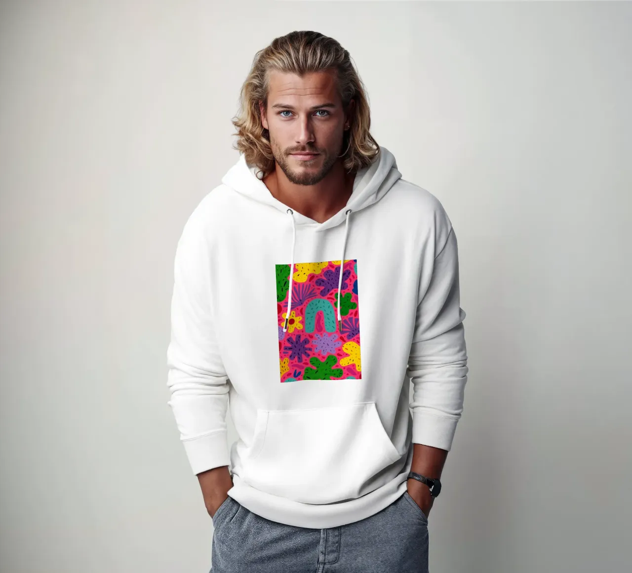 Colore psichedelico in fiore felpa con cappuccio da Frosh Pallete