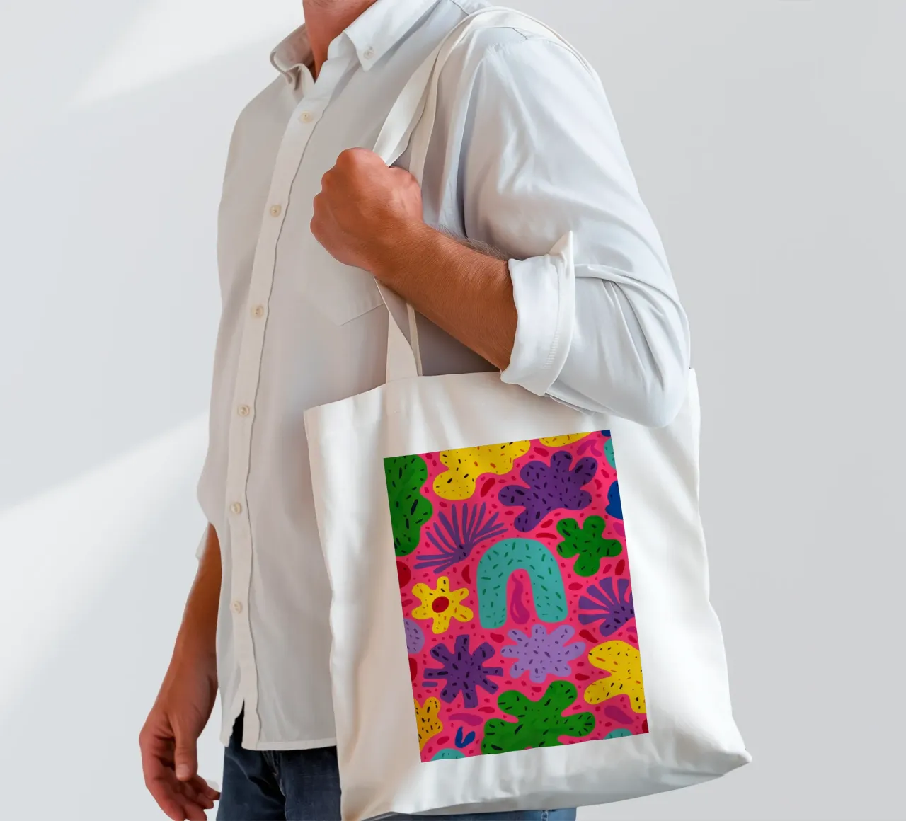 Colore psichedelico in fiore borsa in juta da Frosh Pallete