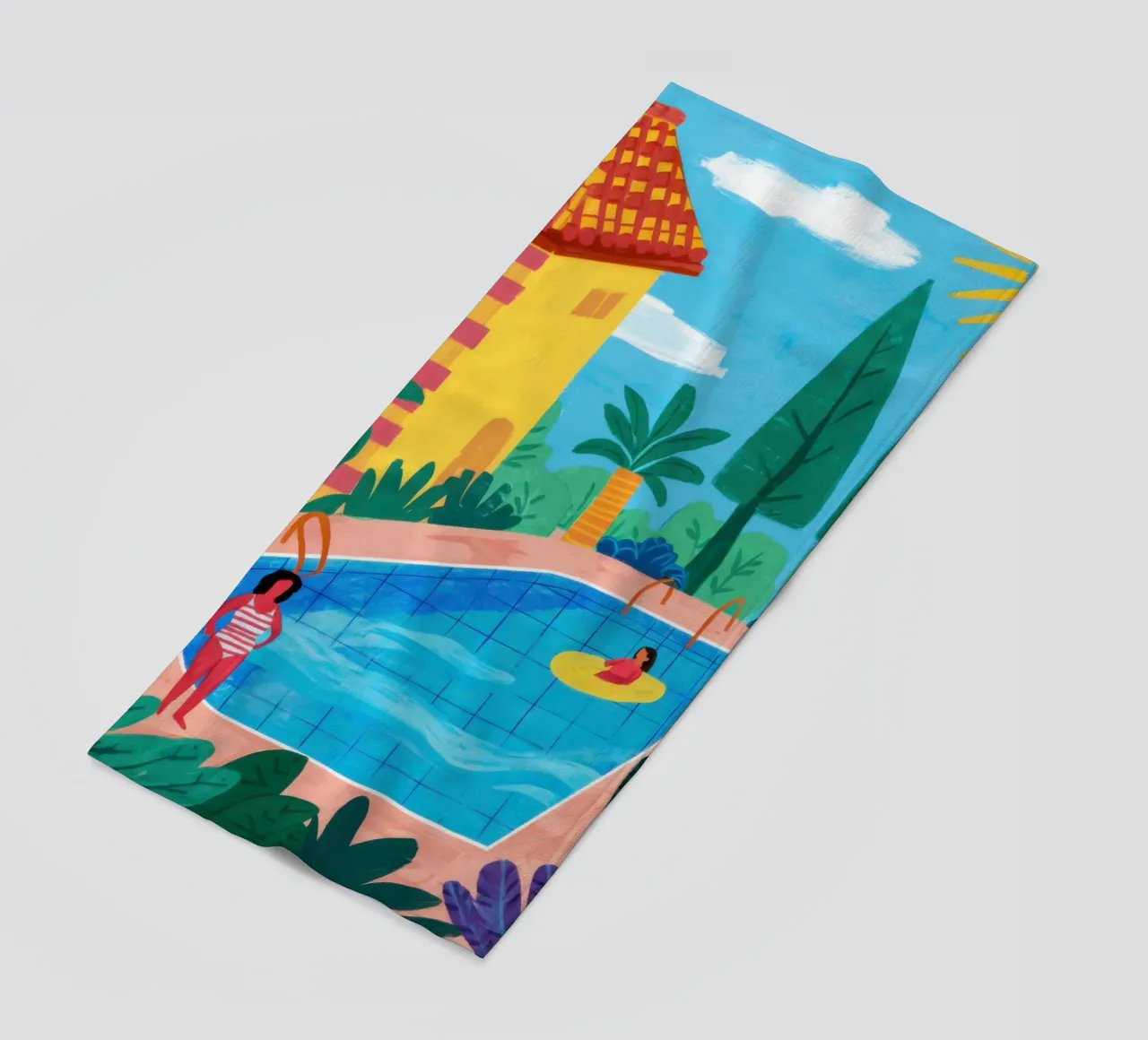 Private Pool Paradise beach towel by Veil Maya