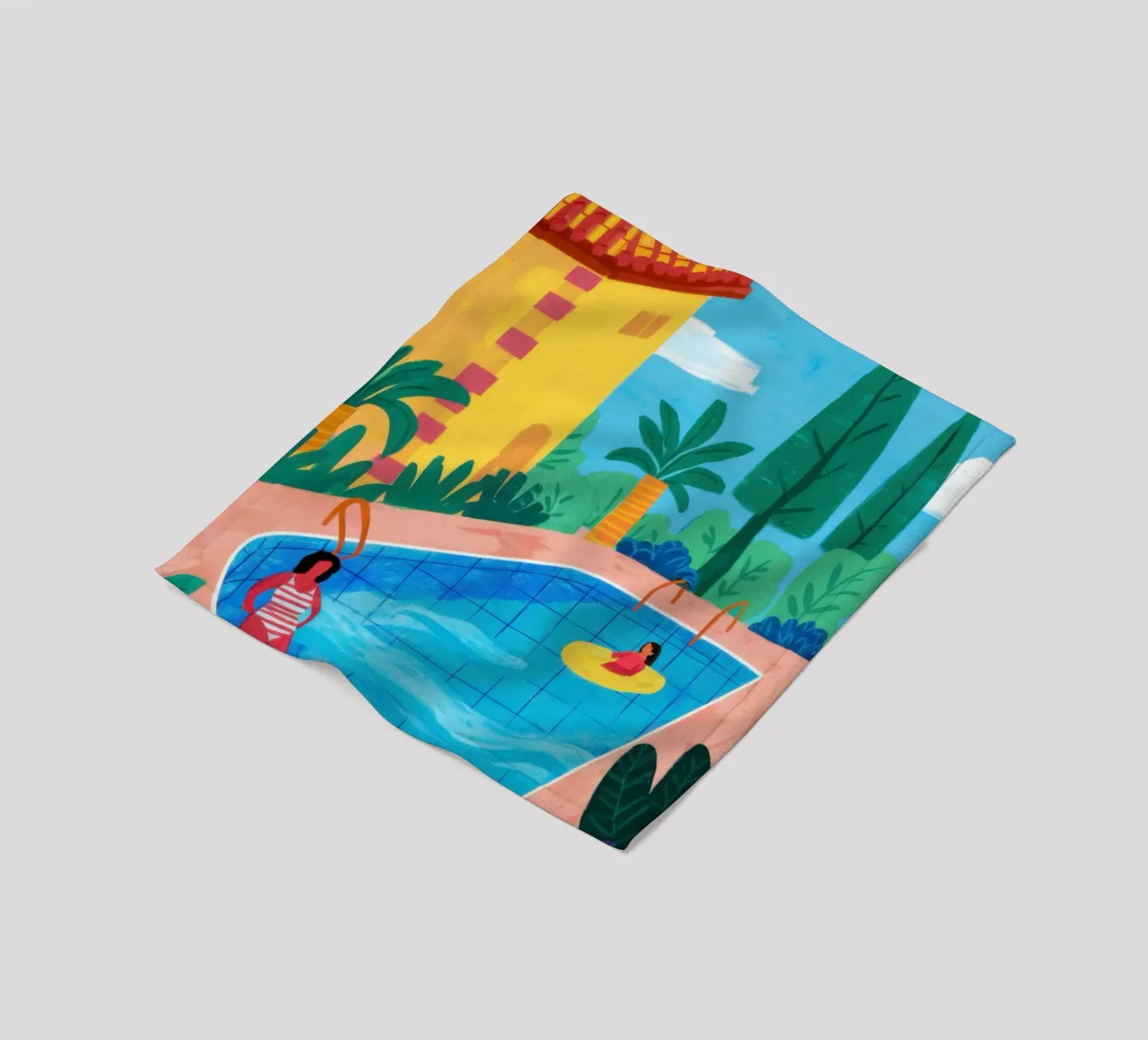 Private Pool Paradise fleece blanket by Veil Maya