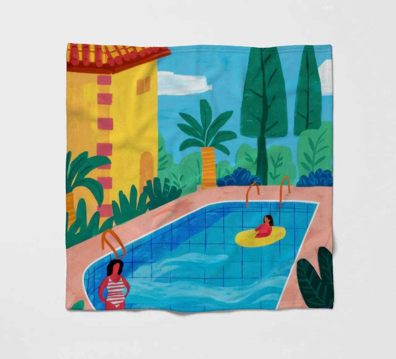 Private Pool Paradise fleece blanket by Veil Maya
