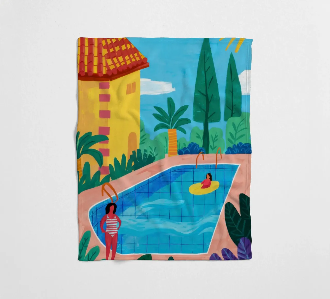 Private Pool Paradise fleece blanket by Veil Maya