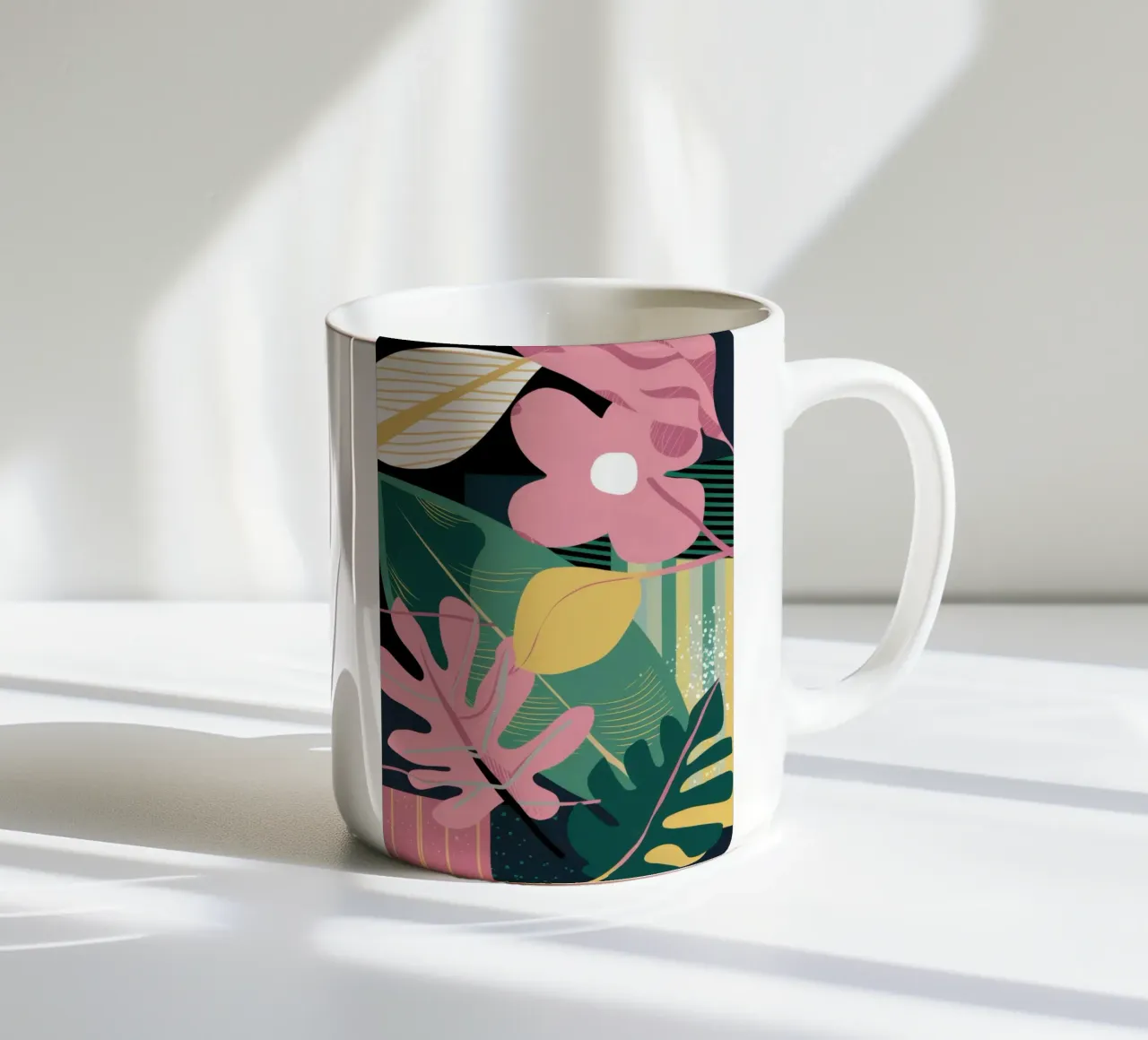 Graphic Jungle Chic ceramic mug by Bring Haven