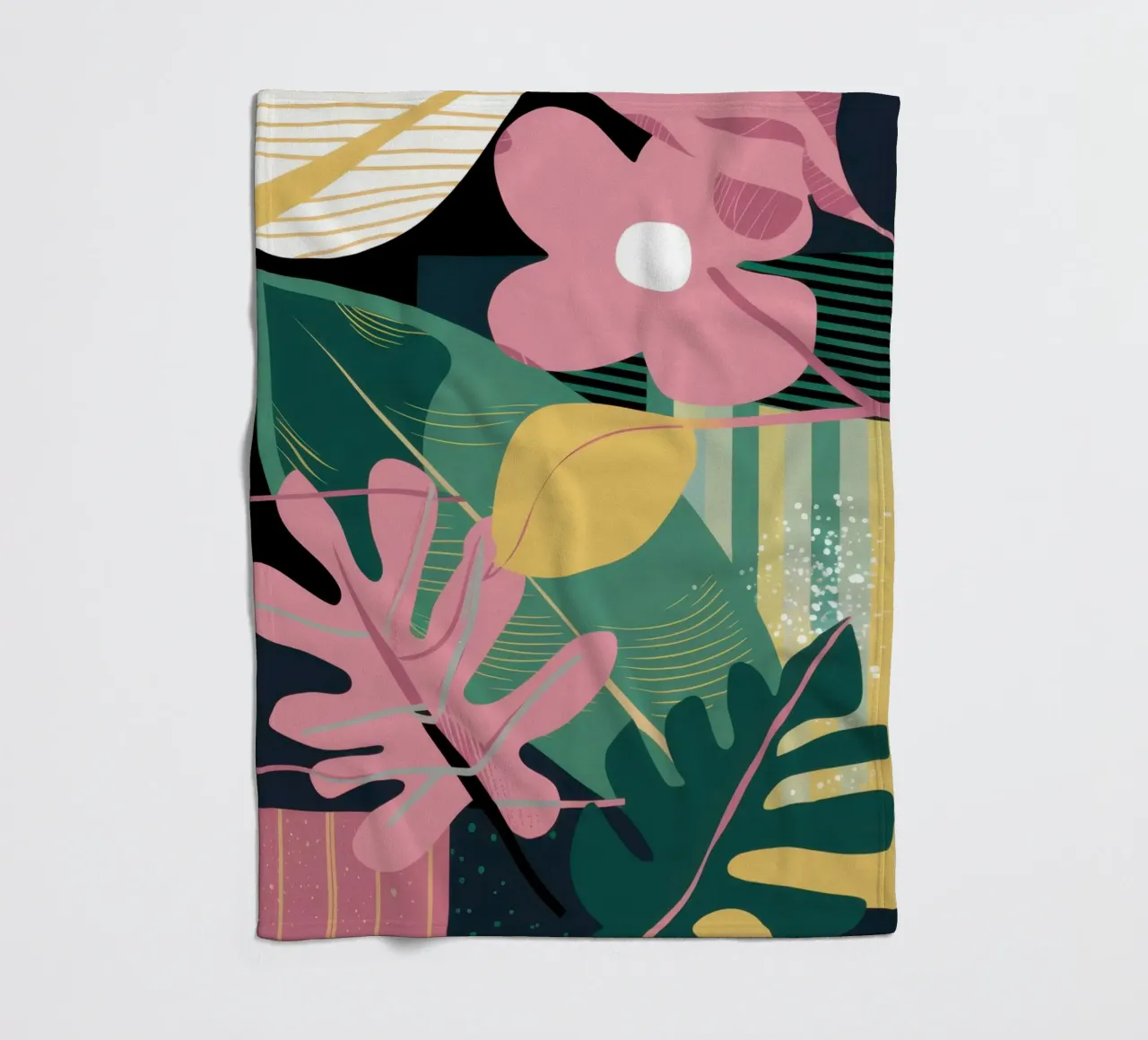 Graphic Jungle Chic fleece blanket by Bring Haven