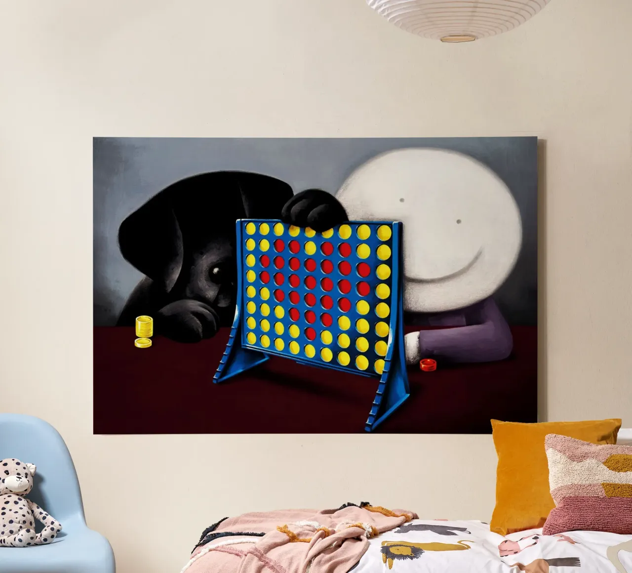 Connect 4 Love by Doug Hyde canvas with Floater frame by Hyde Hi