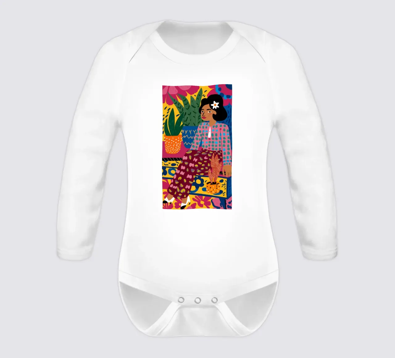 La Musa Botanica body neonato maniche lunghe da Veil Maya