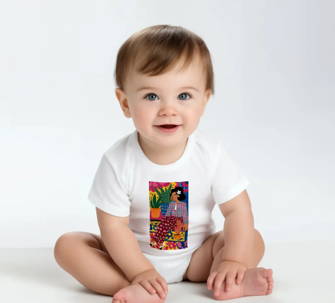 Die botanische Muse Kurzarm Babybody von Veil Maya