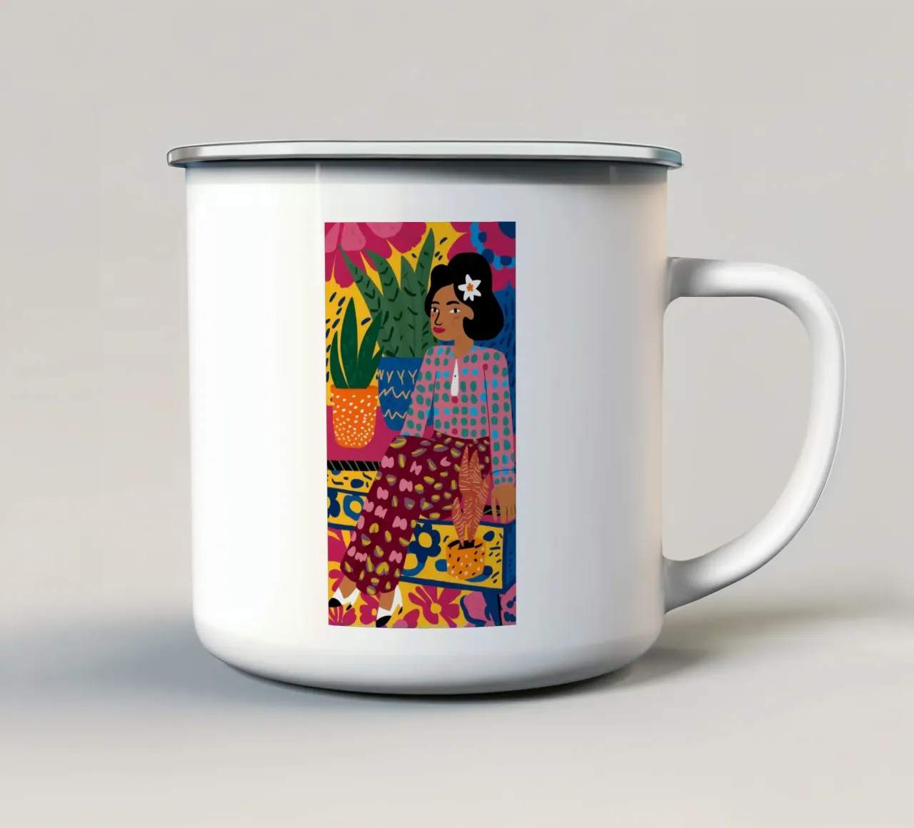 La Musa Botanica tazza in smalto da Veil Maya