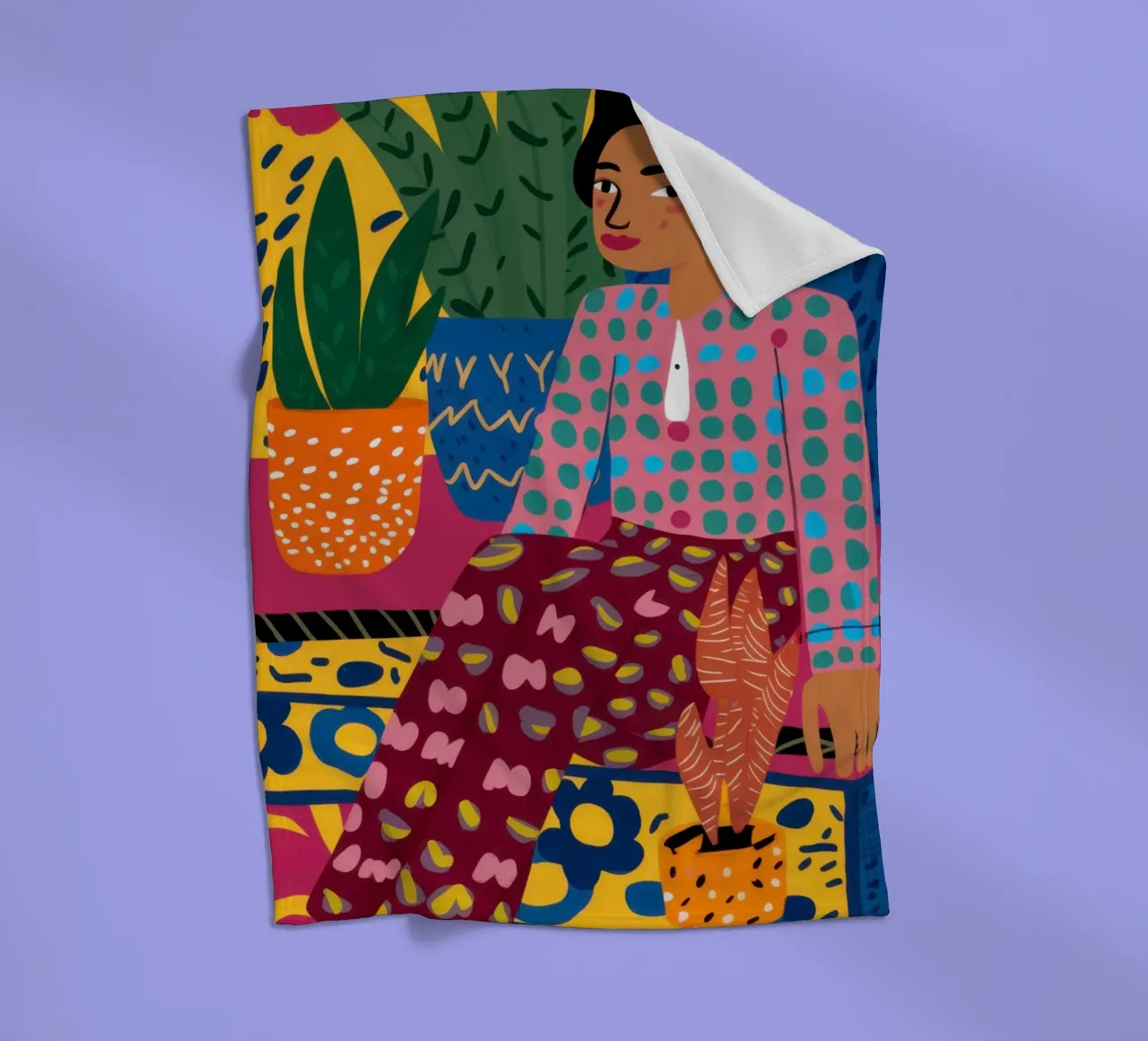 The Botanical Muse fleece blanket by Veil Maya