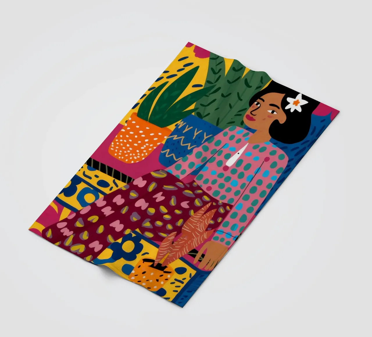 The Botanical Muse fleece blanket by Veil Maya