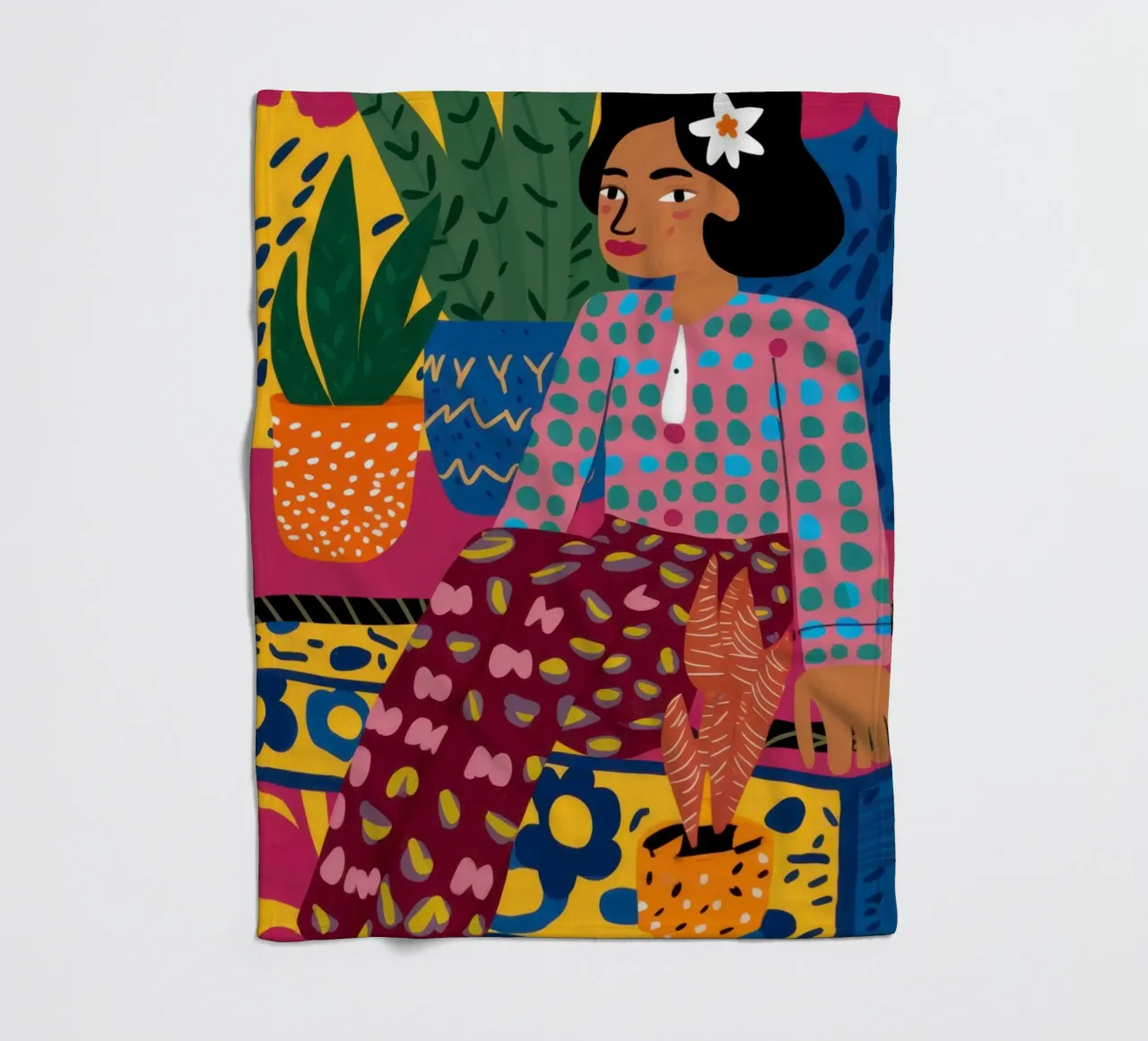 The Botanical Muse fleece blanket by Veil Maya