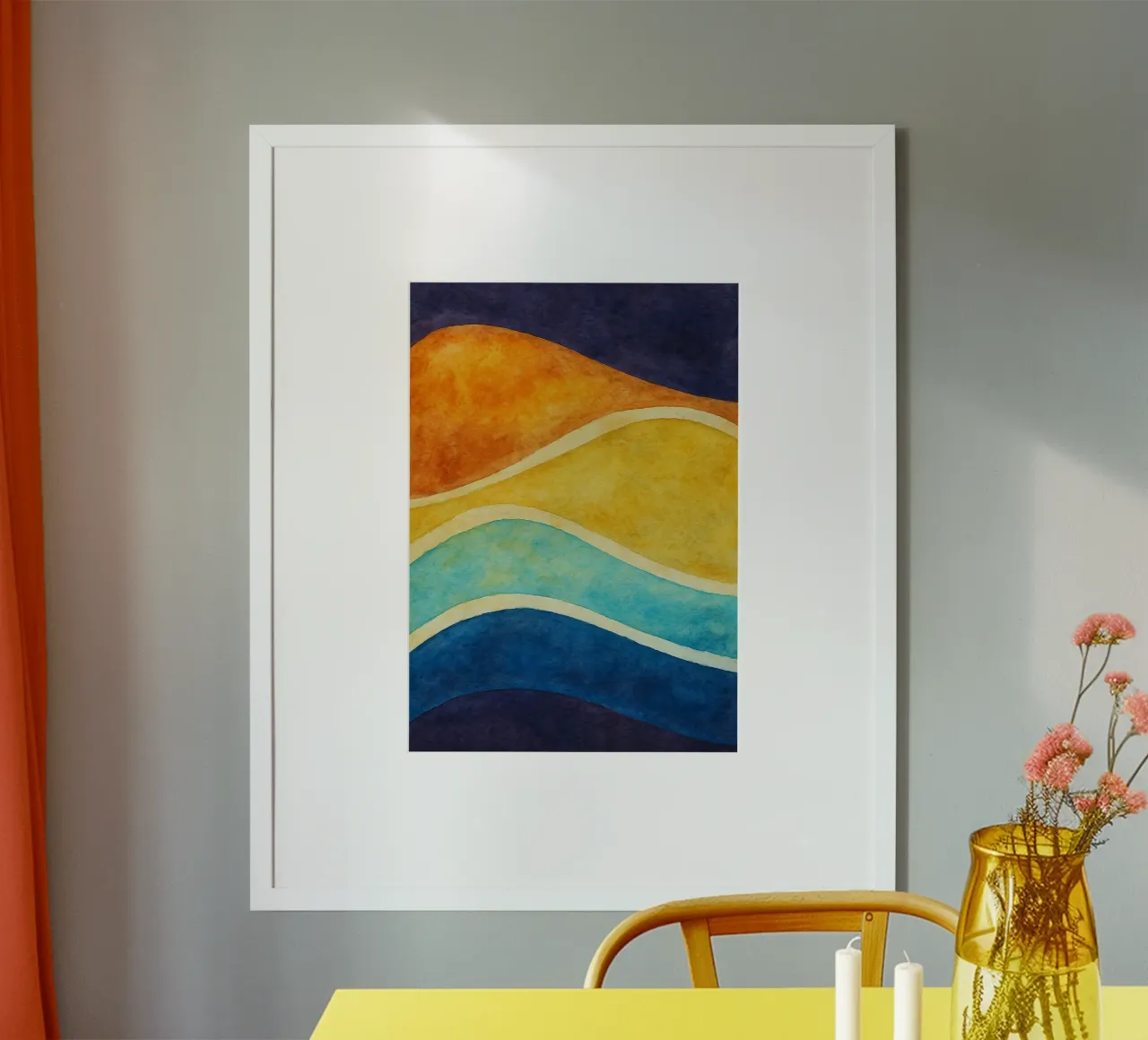 Linie Welle abstrakte Zeichnung ilustration Poster von Permatax
