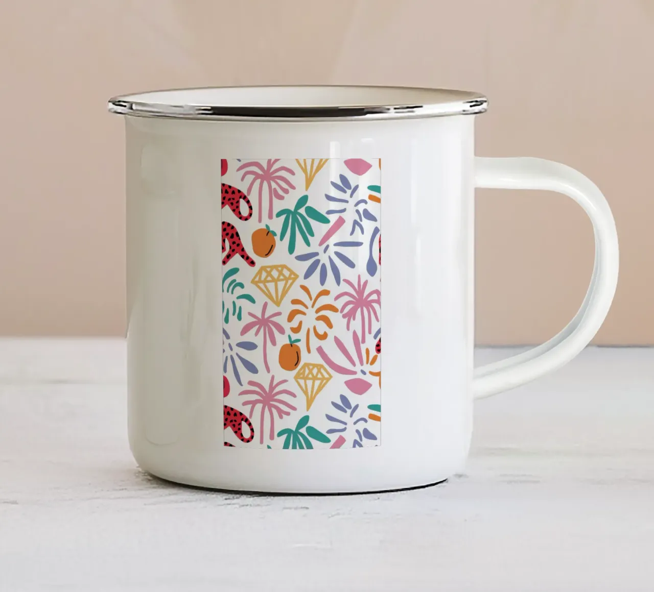 Wild Diamond Flora enamel mug by Bring Haven