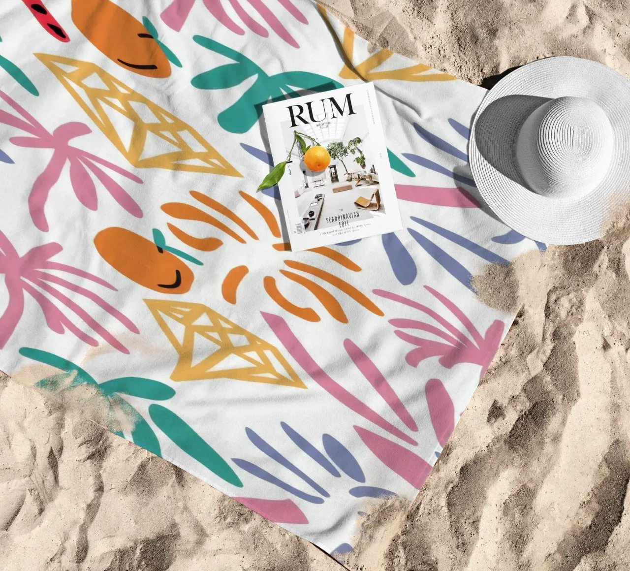 Wild Diamond Flora beach towel by Bring Haven