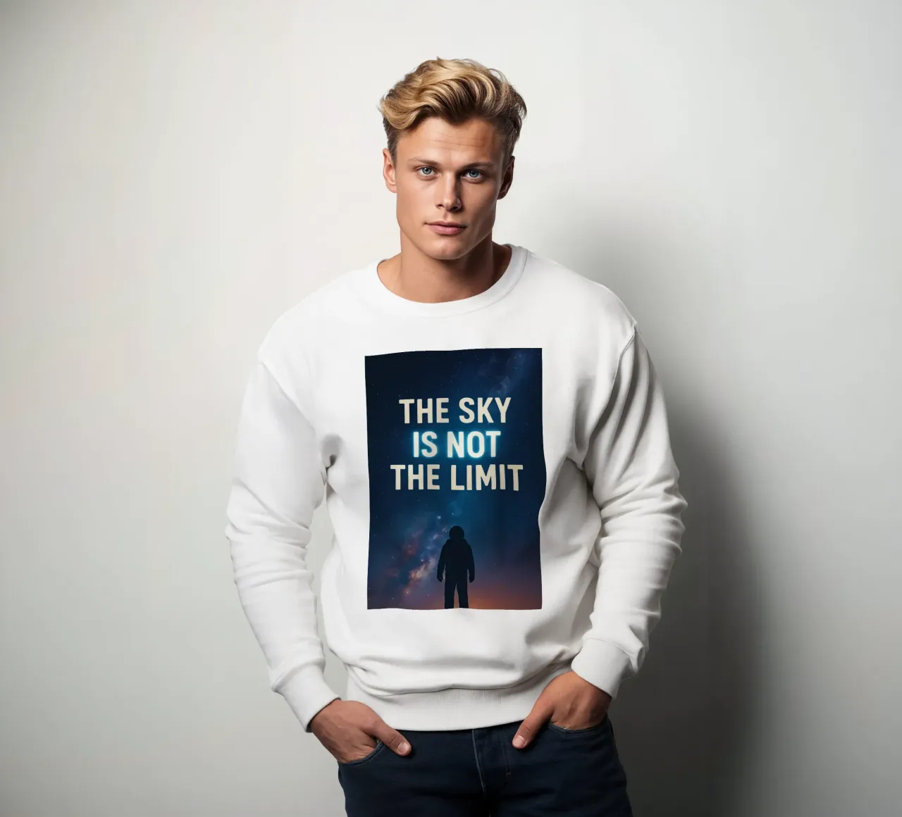 The sky is not the limit motivation felpa da RB-Quotes