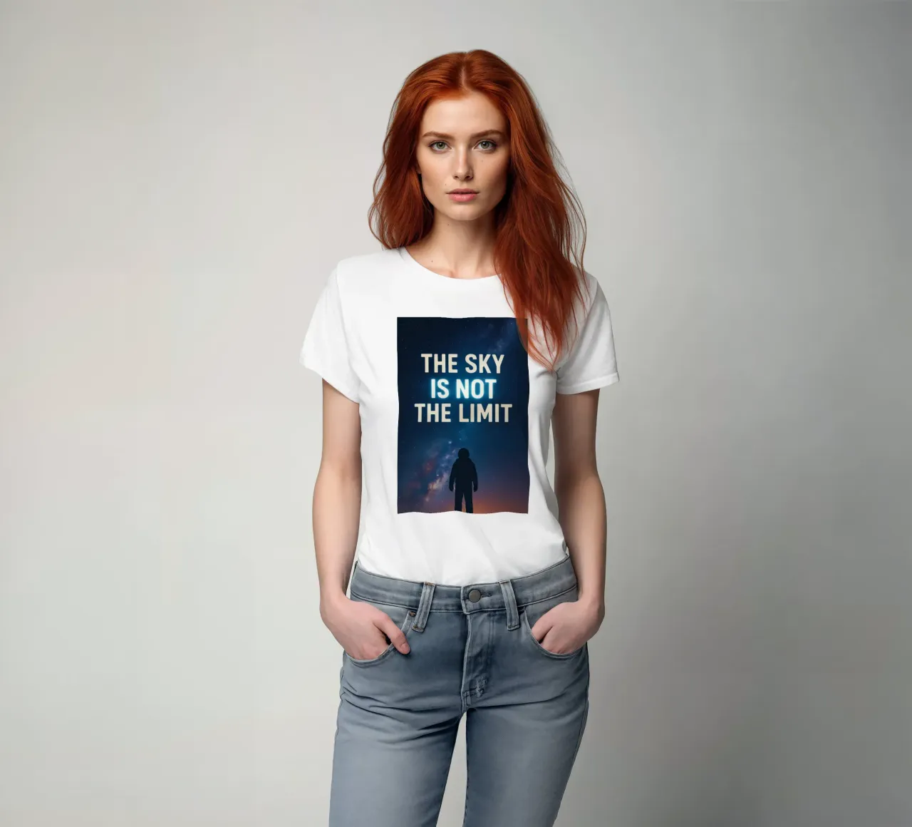 The sky is not the limit motivation t-shirt da RB-Quotes