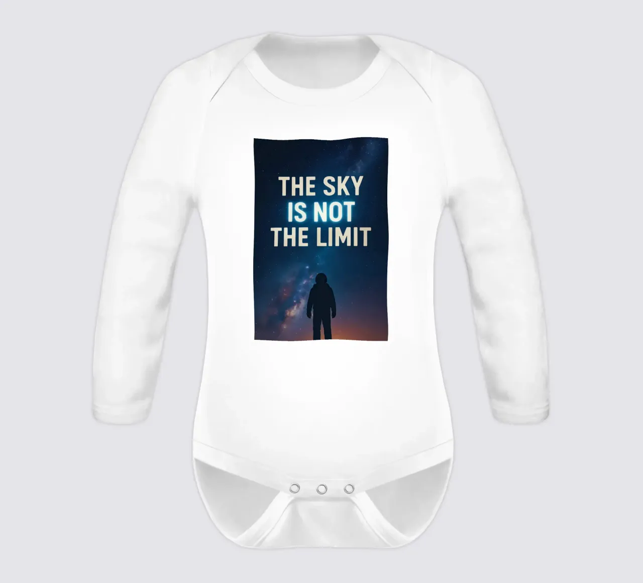 The sky is not the limit motivation body neonato maniche lunghe da RB-Quotes