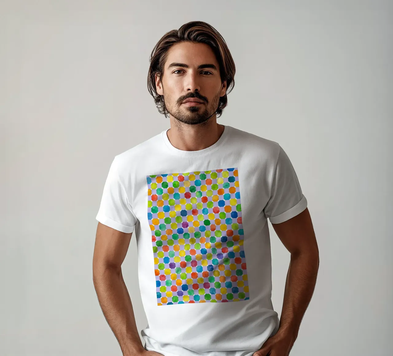 octagonal abstract drawing ilustration t-shirt by Permatax