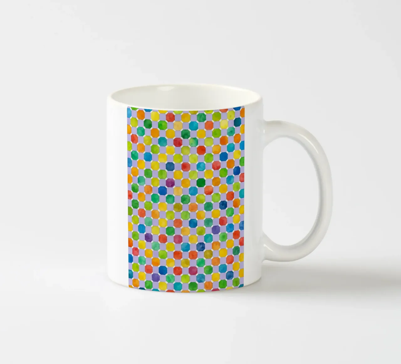 octagonal abstract drawing ilustration ceramic mug by Permatax